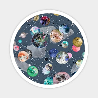 Cosmic Planets Gray Magnet